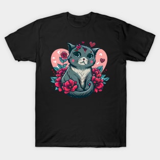 Cute Valentines Cat T-Shirt